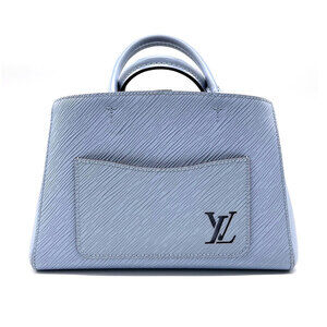 Louis Vuitton Epi Marelle 2way Tote Shoulder Handbag Blue Nuage Leather